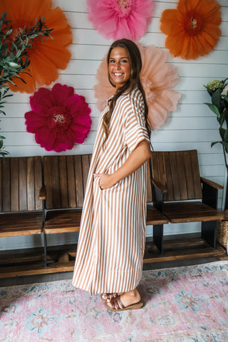 Striped Sensation Midi • Tan