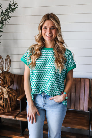 Checkered Charm • Green/Blue