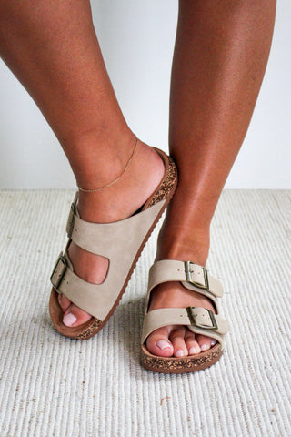 Brooke Buckle Strap Sandal • Light Taupe