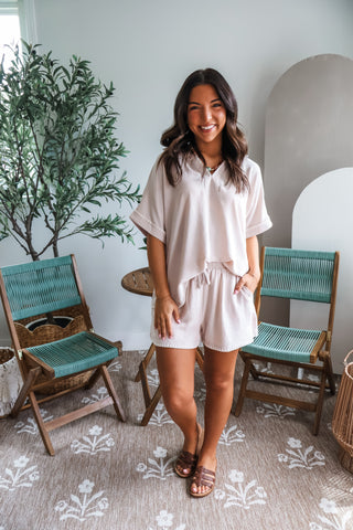 Hot Summer Days Short Set • Beige