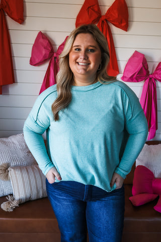 Super Soft Crewneck • Heather Green - PLUS