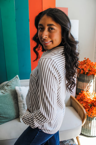 Striped State Of Mind • Taupe - FINAL SALE