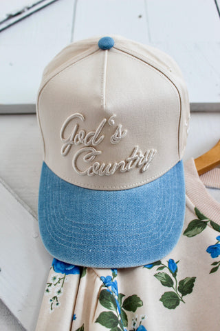 God’s Country Trucker Hat • Light Denim
