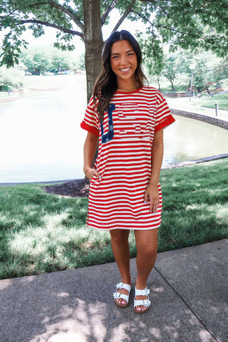 Summer Sale 34 • Striped USA Pocket Dress - FINAL SALE