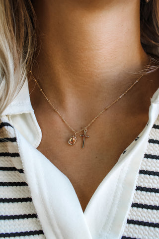 Light The Way Cross Necklace • Gold