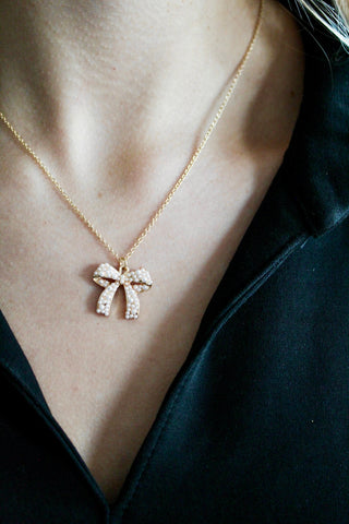 Topped With A Bow Necklace • Gold
