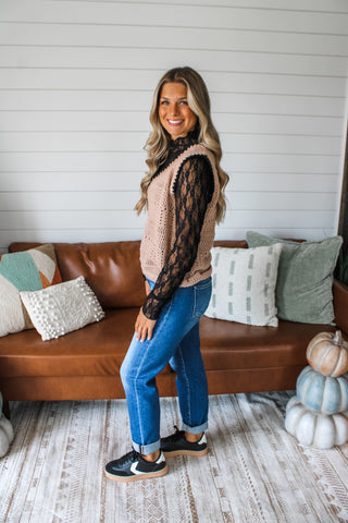 Pretty On Point Sweater Vest • Light Mocha - FINAL SALE