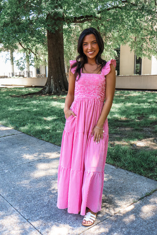 Summer Loving Gingham Maxi • Cherry Red