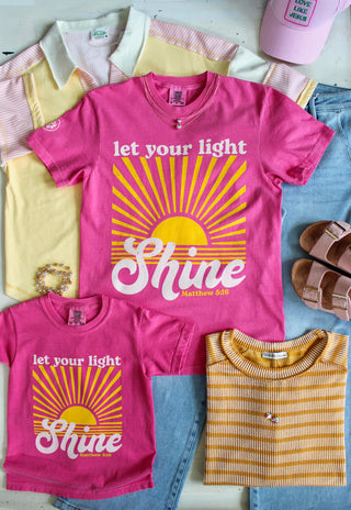 Let Your Light Shine Graphic Tee • Pink