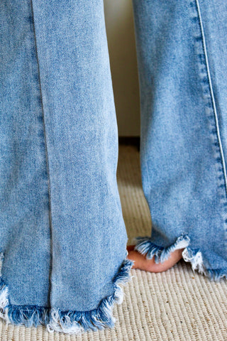 Cyrus Fringe Hem Bootcut | Tummy Control • Light Wash