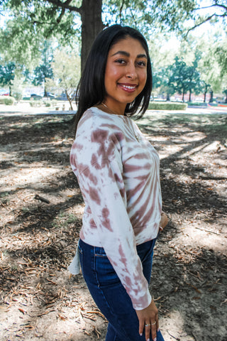 Thinking Out Loud Tie Dye Top • Clay - FINAL SALE