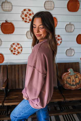 Willow Mock Neck Pullover • Toasted Mauve