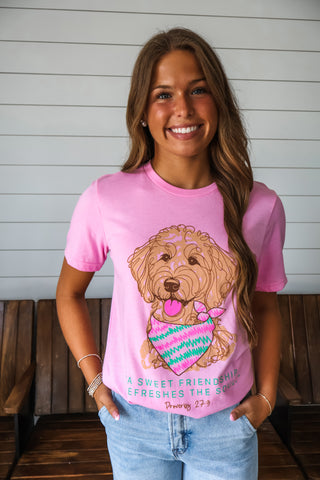 A Sweet Friendship Refreshes The Soul Graphic Tee • Pink