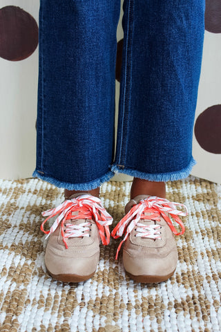 Double Play Lace-Up Sneaker • Light Mocha
