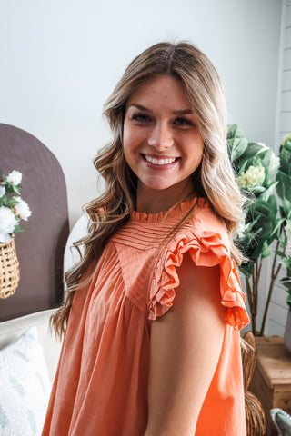 Colorful Charm Cotton Dress • Orange - FINAL SALE