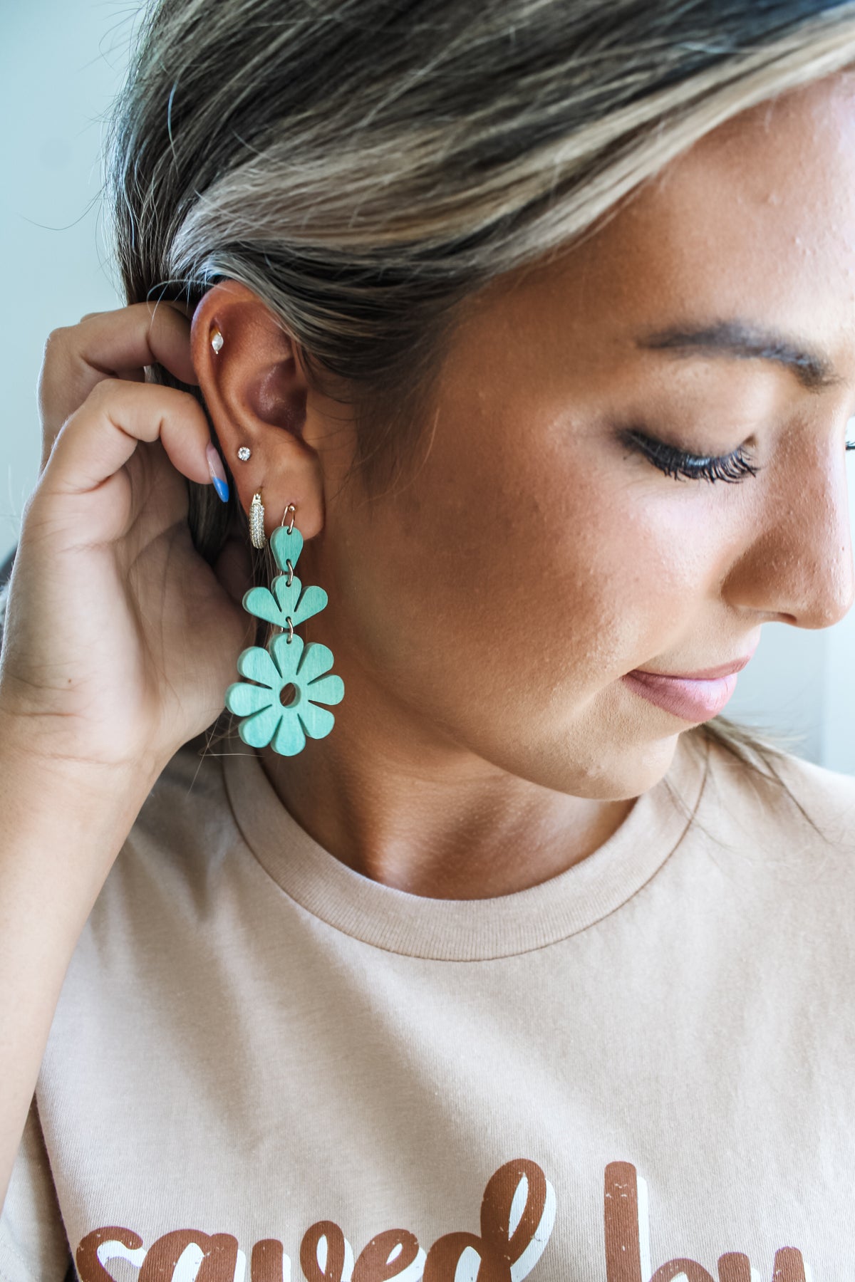 Happy Days Flower Earrings • Mint - FINAL SALE