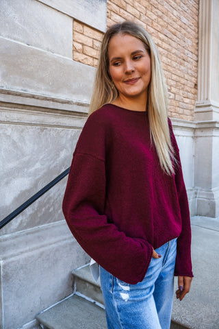 Tone & Texture Sweater • Dark Wine