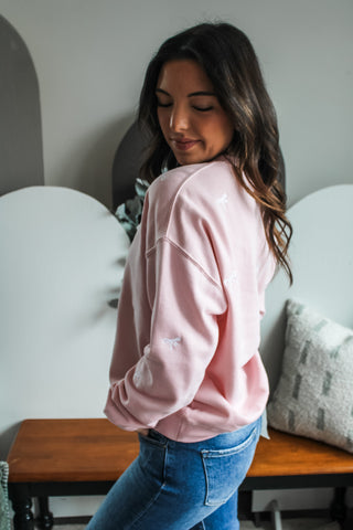 Better Days Bow Pullover • Pink