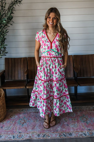 Pretty Petals Ruffle Midi • Pink Mix