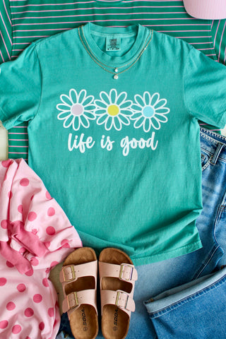 Life Is Good Graphic Tee • Seafoam