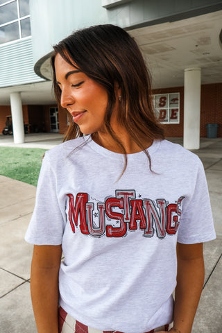Go Mustangs Graphic Tee • Ash Grey