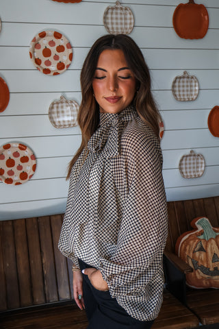 Fancy Feeling Bow Blouse • Black Dot