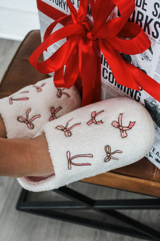 Wrapped With A Bow Slippers • Cream