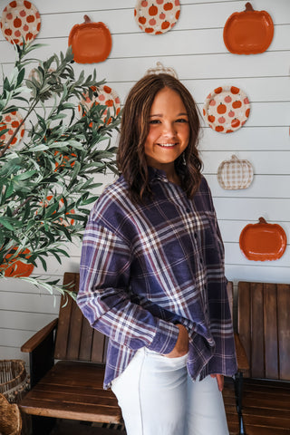 Boots & Bonfires Plaid • Purple