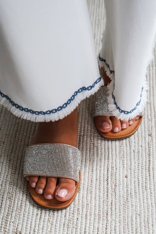 Adria Rhinestone Slide • Silver