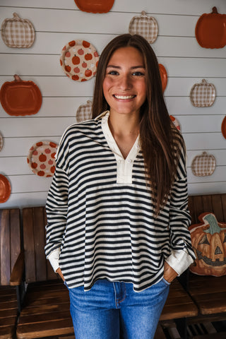 Fall Fireside Stripes • Black