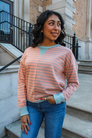 Mix & Match Stripes • Mocha/Peach