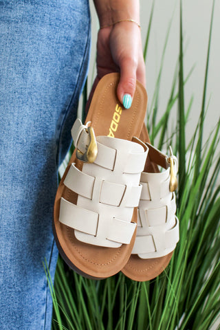 Penelope Buckle Strap Sandal • Ivory