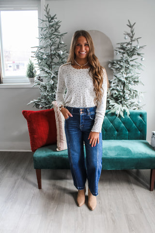 Soft & Sweet Floral Top • Cream/Blue