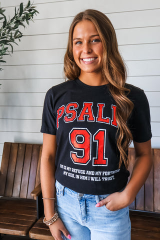Psalm 91 Graphic Tee • Heather Black