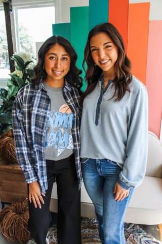 Backyard Bonfires Plaid • Navy - FINAL SALE