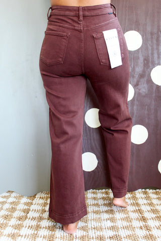 Mason Front Seam Wide Leg | Tummy Control • Choco