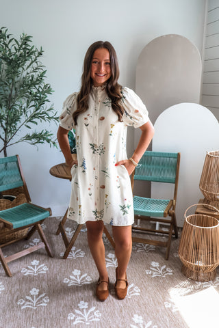 Secret Garden Shirtdress • Cream Floral