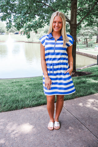 Summer Sale 35 • Striped Drawstring Waist Dress - FINAL SALE