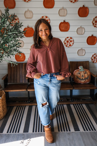 Raven Mineral Pullover • Brick