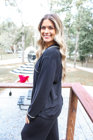 Christmas Eve Comfort Pajama Set • Black