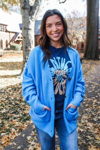 By The Fireside Cardigan • Electric Blue
