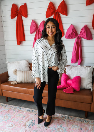 Poppy Polka Dot Blouse • Ivory - FINAL SALE