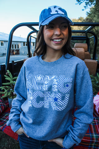 Fun & Festive Kentucky Graphic Sweatshirt • Heather Grey