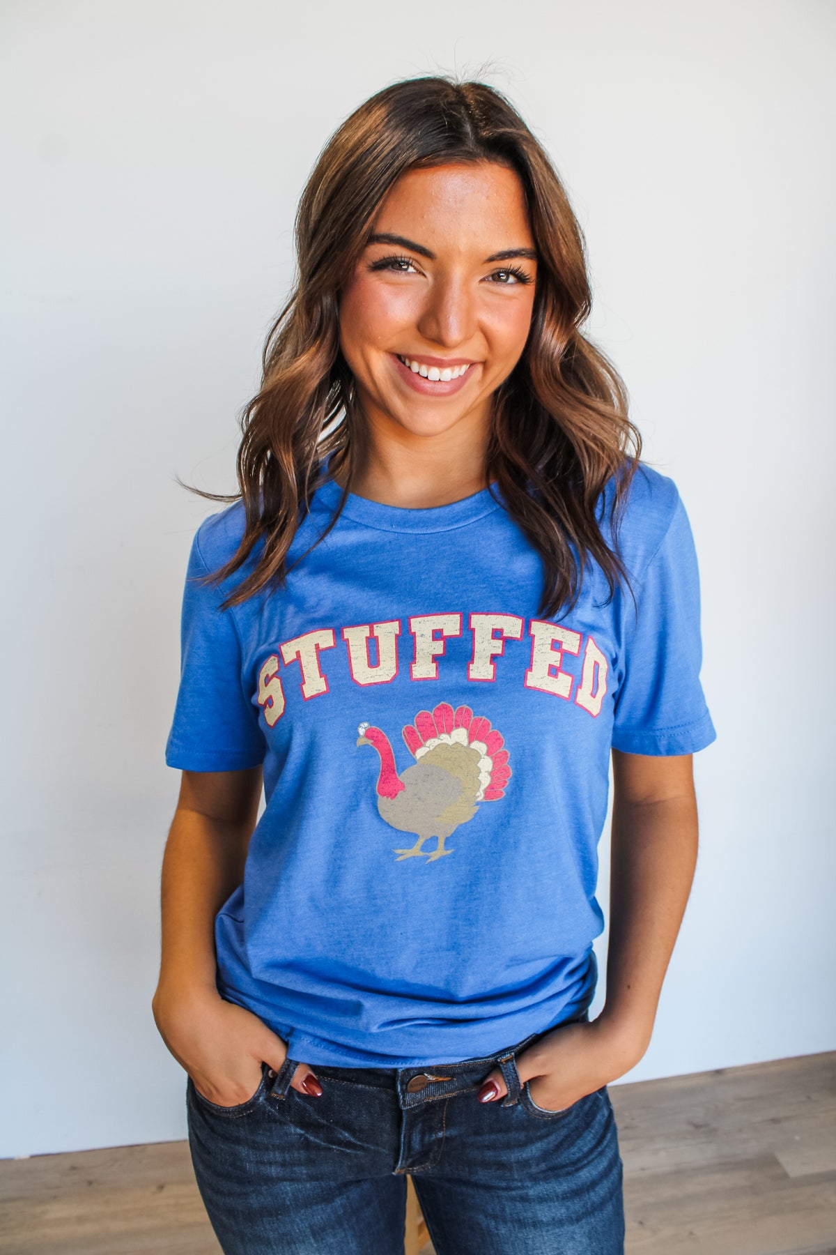 Stuffed Turkey Graphic Tee • Heather Blue