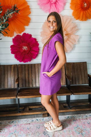 Step Into Style Pocket Dress • Purple