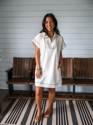 Retro Run Pocket Dress • Cream