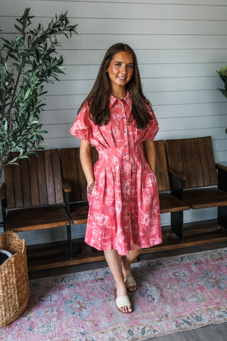 Sundrenched Garden Denim Dress • Rose
