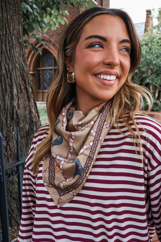 Saddle Up Silk Scarf • Tan