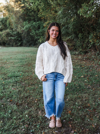 Denver Cable Sweater • Cream