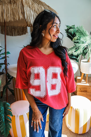 Endgame Oversized Jersey Tee • Red